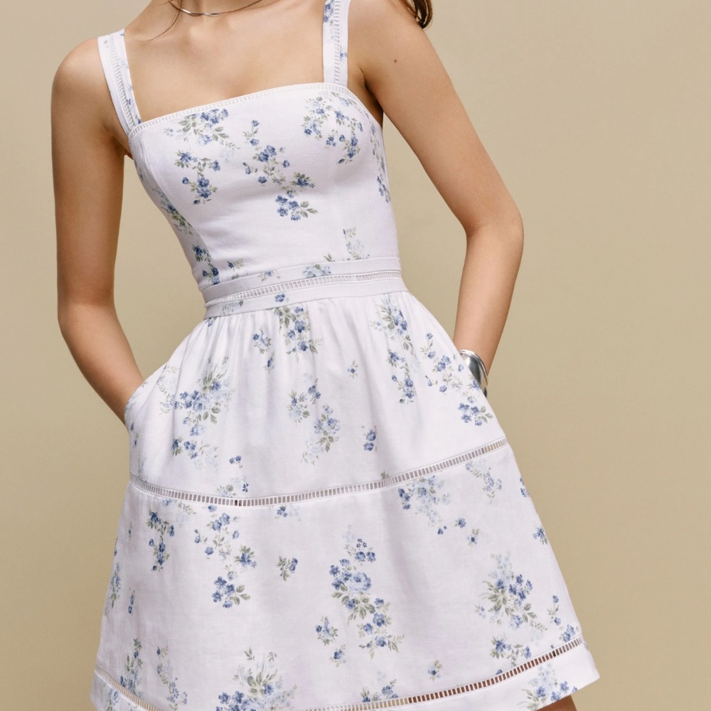 Reformation Everett Mini Linen Dress 12